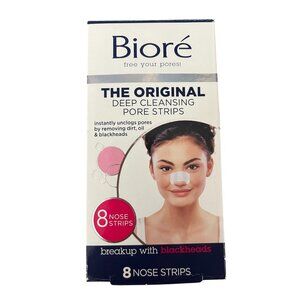 Biore Deep Cleansing Pore Strips – 8 Count, Oil-Free, New in Box